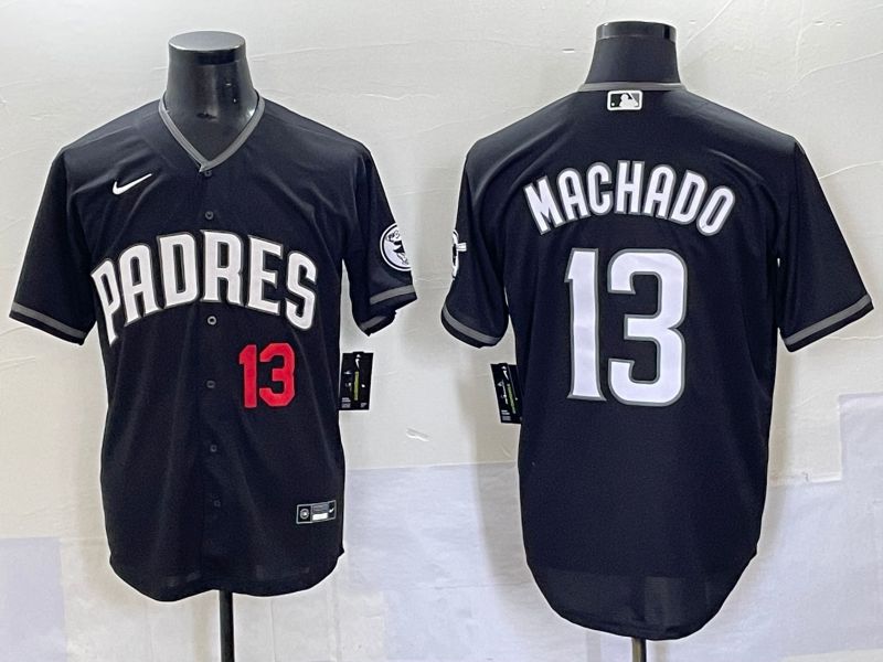 Men 2025 San Diego Padres #13 Machado Black Game Nike MLB Jersey style 7034->san diego padres->MLB Jersey